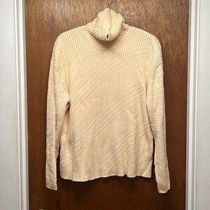 Le Moda 100% cotton knit turtleneck - XXL - pale apricot long sleeved sweater